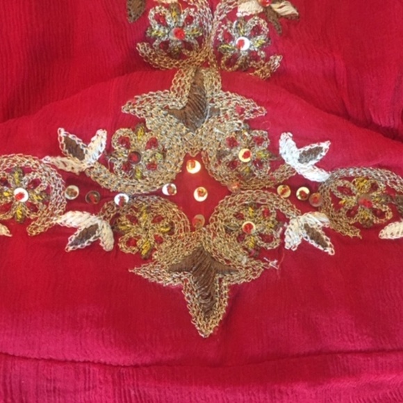 Vintage Unique 100% Silk Embellished Halter Dress - Picture 5 of 8